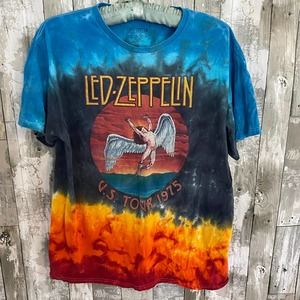 Led Zeppelin tie-dye U.S. tour 1975 tee L